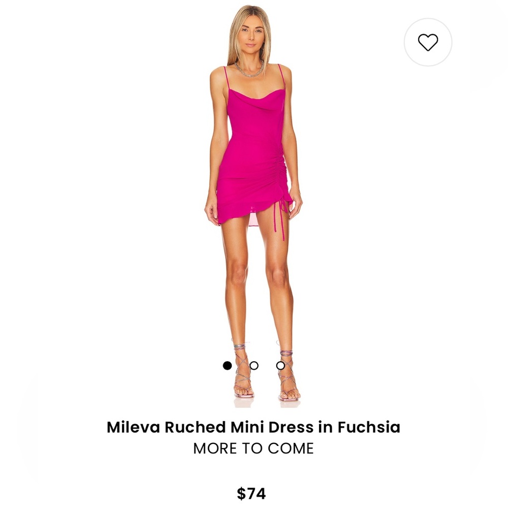 NWT Mileva Ruched Mini Dress in Fuchsia by More To Come x Revolve